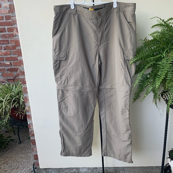 Pantalon Convertible Cabela's Homme 36x36 Marron - Zip-off Cargo Classique